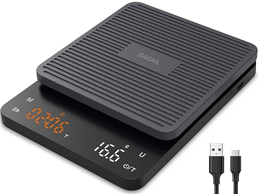Coffee Scale with Timer (BAGAIL BASICS) - 0.1g High Precision Kitchen Scale